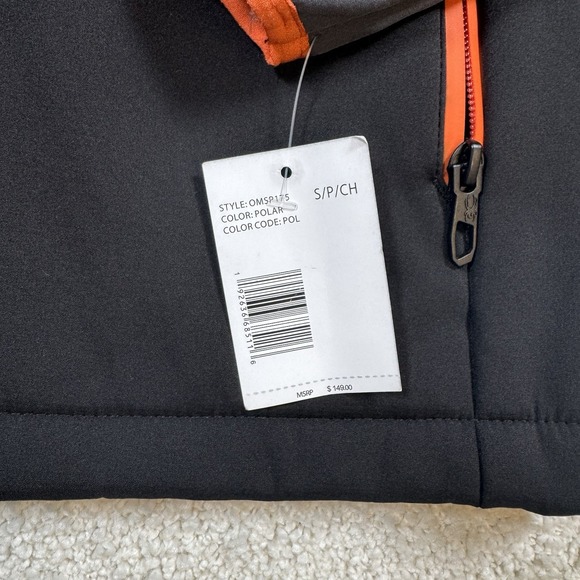 Spyder OMSP175 Men's Full Zip Soft Shell Jacket Polar Size Small Orange Grey - Picture 5 of 10